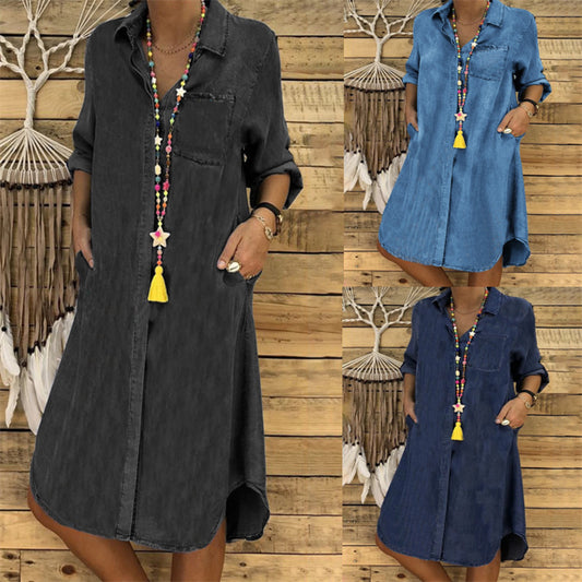 👗Noua rochie de dama marime plus vara 2025 din denim_3994383