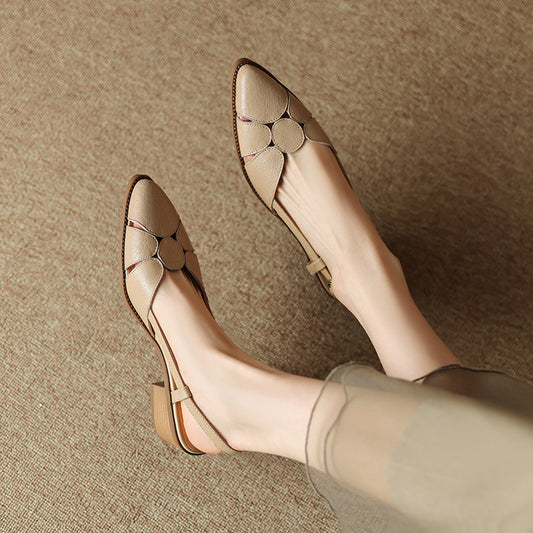 ✨🔥【Cantidad Limitada】👡Sandalias de Mujer 2025, Punta Fina, Hechas a Mano, a la Moda y Versátiles, de Cuero Natural Suave y Antideslizante._3983664