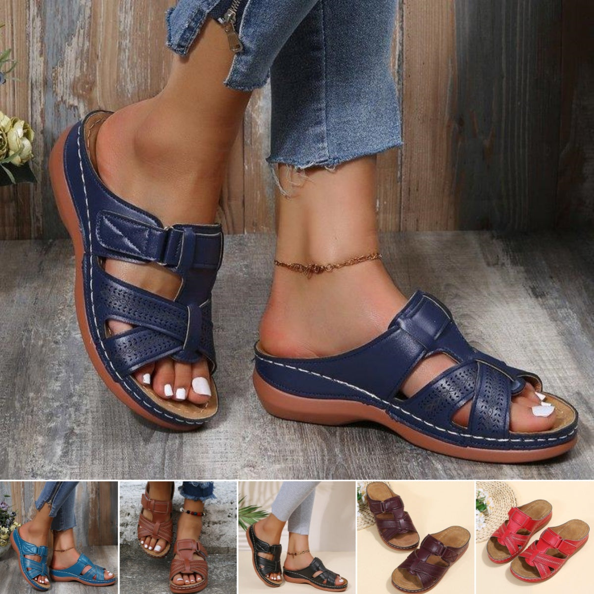 ✨👡【35-43】Sandale cu toc de pantă pentru femei cu fund gros_3987061