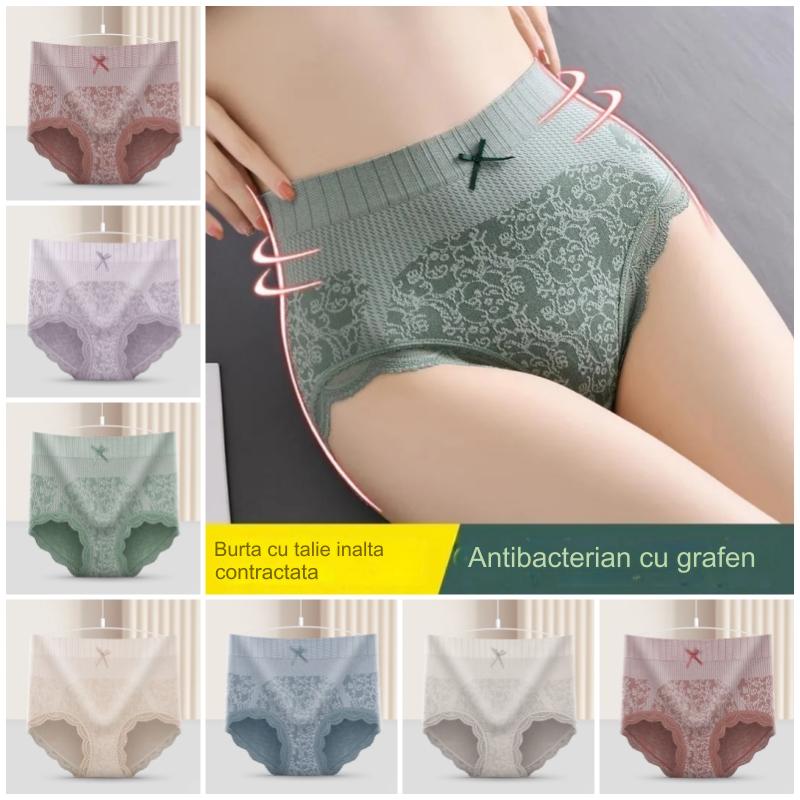 🔥Promoție de vară – Ultimele 2 zile: Reducere 50%! 🔥【Cumpără 4, primești 4 gratis】Chiloți pentru femei, talie înaltă, antibacterieni, cu absorbție și eliminare a umezelii.
