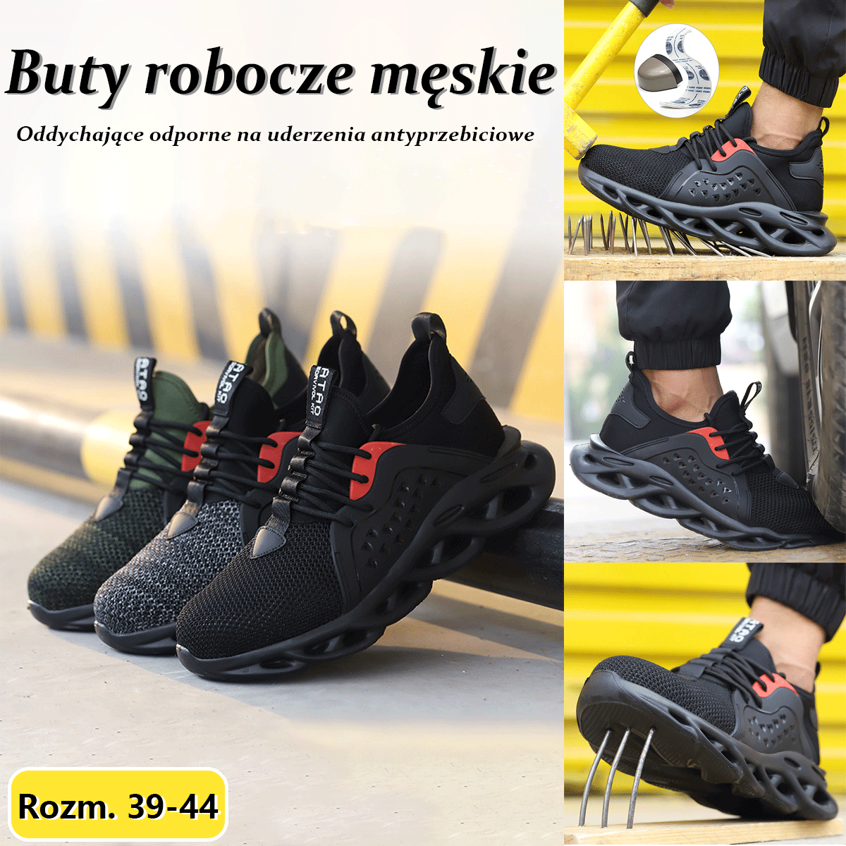 Reducere la produse noi 💥 Pantofi de lucru pentru bărbați 39-48 ✅ respirabili și rezistenți la șocuri ✅ rezistenți la perforare ✅ antiderapanți ✅ confortabili_3984732