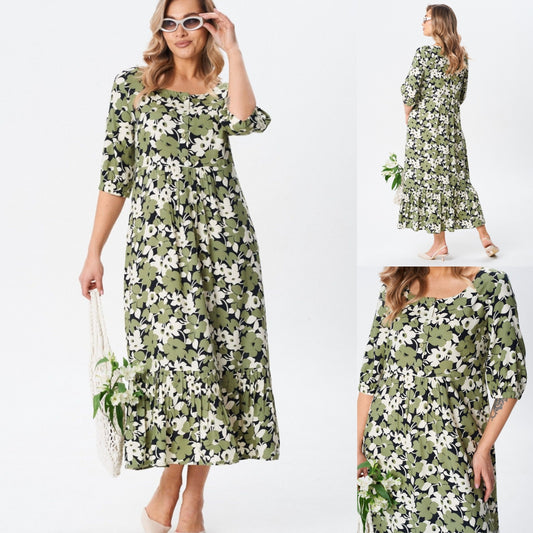 🔥[S-5XL]💖👗Rochie lejeră din bumbac, mărimi mari | Confortabilă, vaporoasă, perfectă pentru vară_4000253